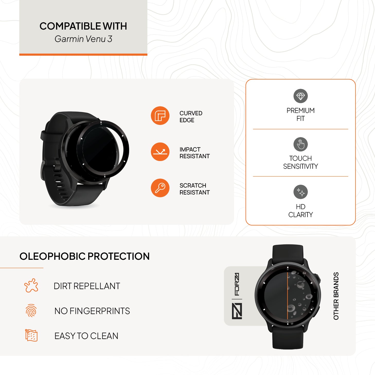 FORZA Screen Protector for Garmin Venu 3 - (2 Pack)