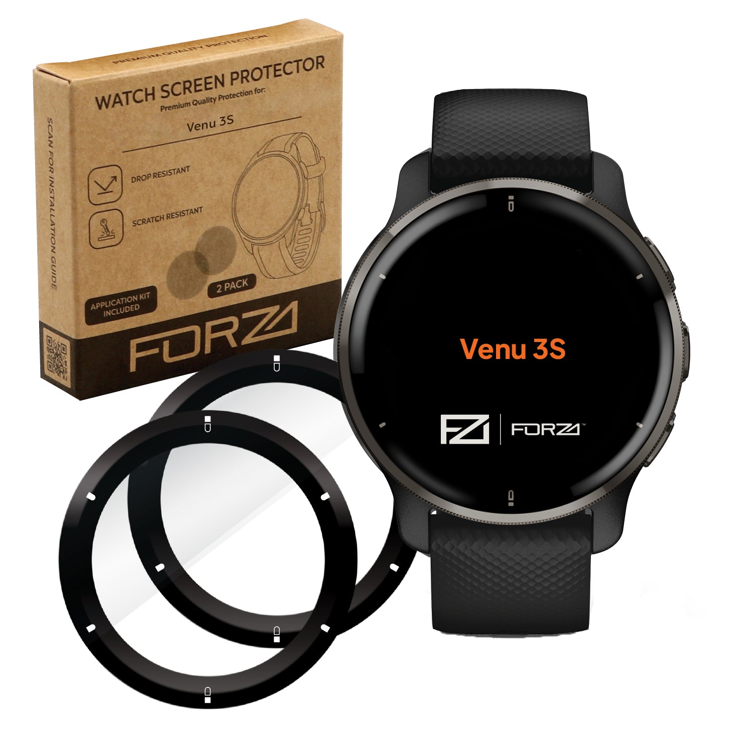 FORZA Screen Protector for Garmin Venu 3S - (2 Pack)